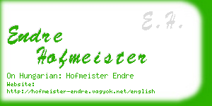 endre hofmeister business card